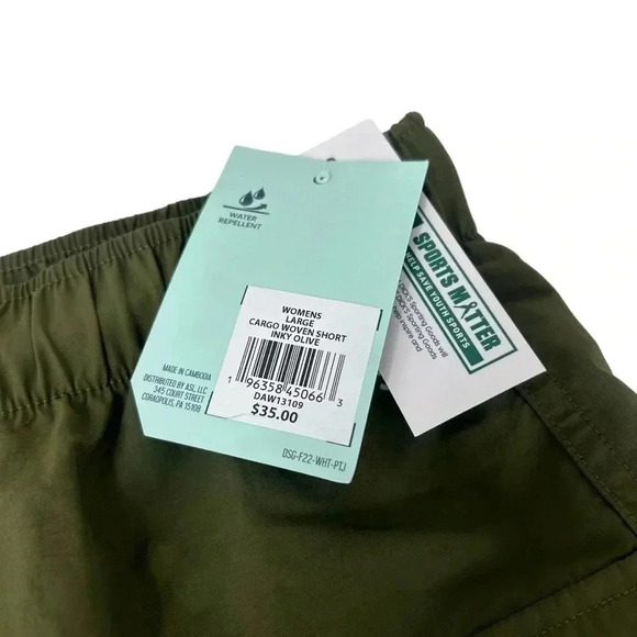 DSG CARGO WOVEN SHORTS WOMENS SIZE LARGE INKY OLIVE ATHLETIC ACTIVEWEAR - Picture 2 of 10